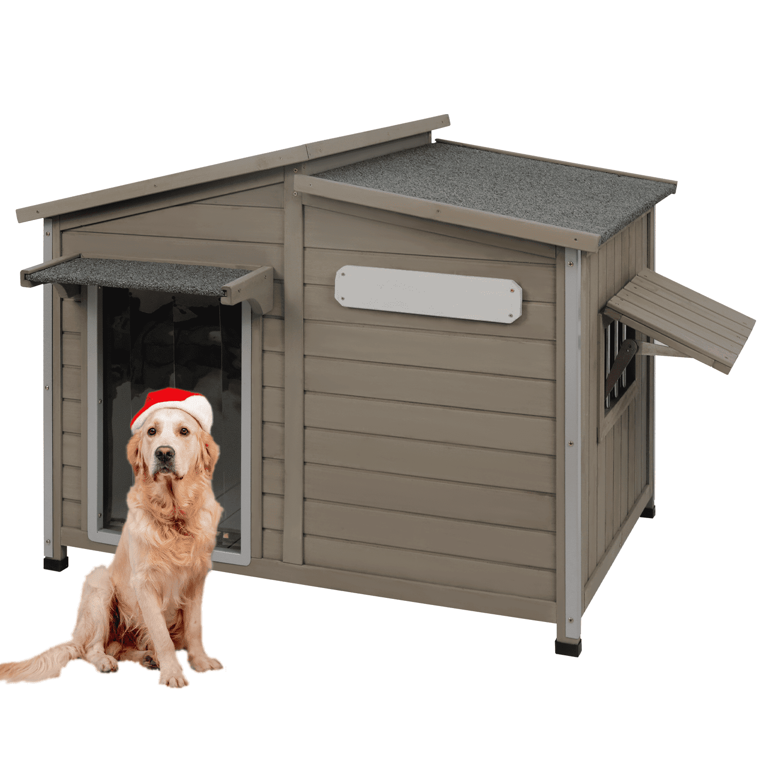 PETSCOSSET Dog House Outdoor, Large Dog Shelter wi