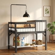PETSCOSSET Indoor Tortoise Enclosure with UVB Lamp Stand & Storage Shelf, Elevated Tortoise Table with Two-Room Habitat and PVC Anti-Glare Panel for Sulcata, Russian & Hermann s Tortoises