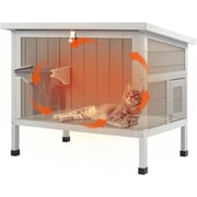 PETSCOSSET Outdoor Cat House Insulated Feral Cat House with Openable Roof