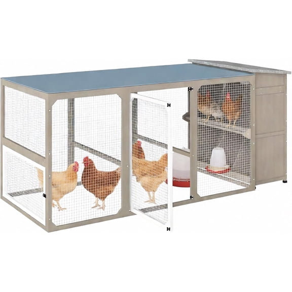 PETSCOSSET Outdoor Large Chicken Coop with Nesting Boxes for Yard Farm Backyard Hen House