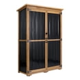 thumbnail image 1 of Outdoor Storage Cabinet Wood & Metal, Storage Shed with Weatherproof Double Lock for Anti-Theft Removable Shelves Adjustable Feet Wooden Floor for Patio, Garden, Backyard, Lawn, 1 of 8
