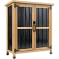 thumbnail image 1 of Outdoor Storage Cabinet Wood Storage Shed Waterproof Roof, Double Lockable Doors Garden Shed with Removable Shelves for Patio, Garden, 1 of 13