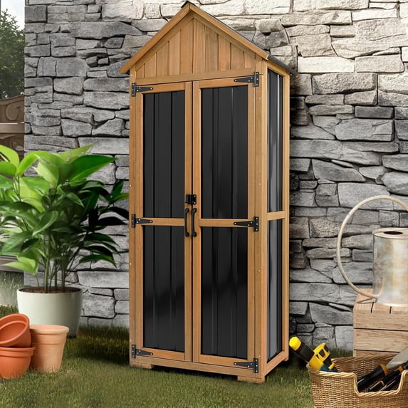 Outside Paper Storage Outdoor Storage Cabinet Waterproof, Outdoor Storage Shed with Shelves ...