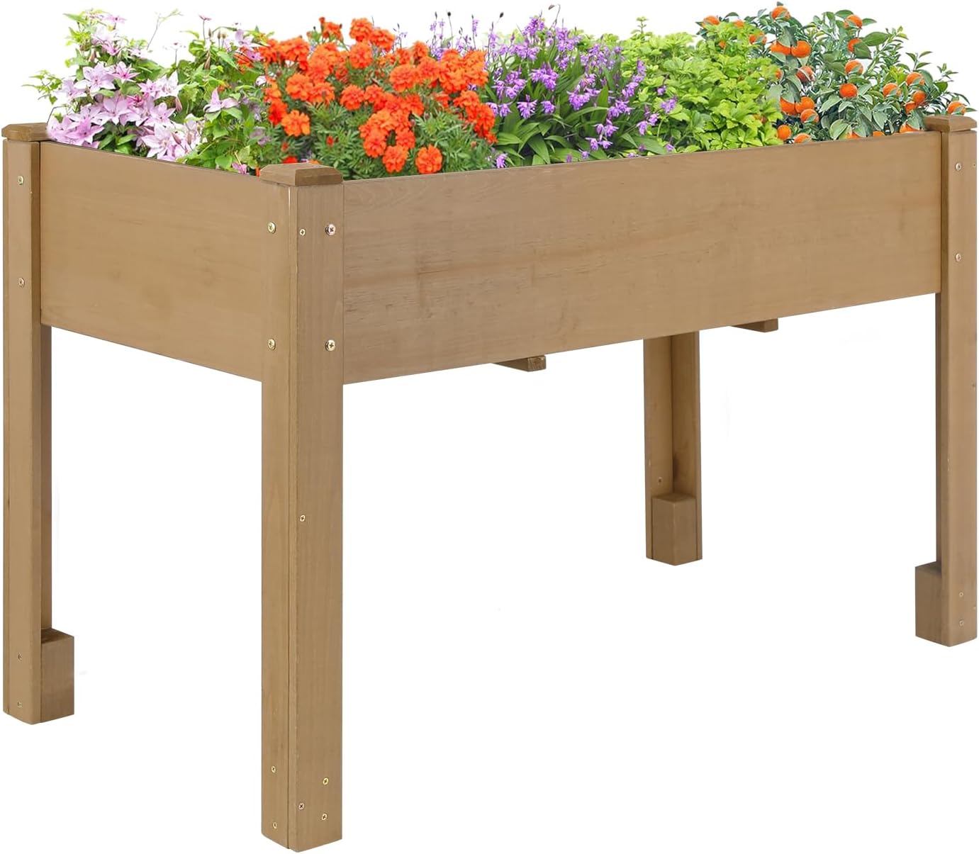 DORTALA Elevated Garden Bed - Wooden Raised Planter Box With Legs For Outdoor Patio Gardening
