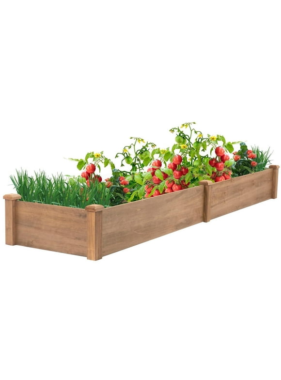 PETSCOSSET Wooden Raised Garden Bed Outdoor Wood Planter Box,High-end Natural fir Wood boltless assemblyfor Vegetables, Flowers, Herbs, and Succulents,w/Non-Woven Pad,93 x 23 x 10