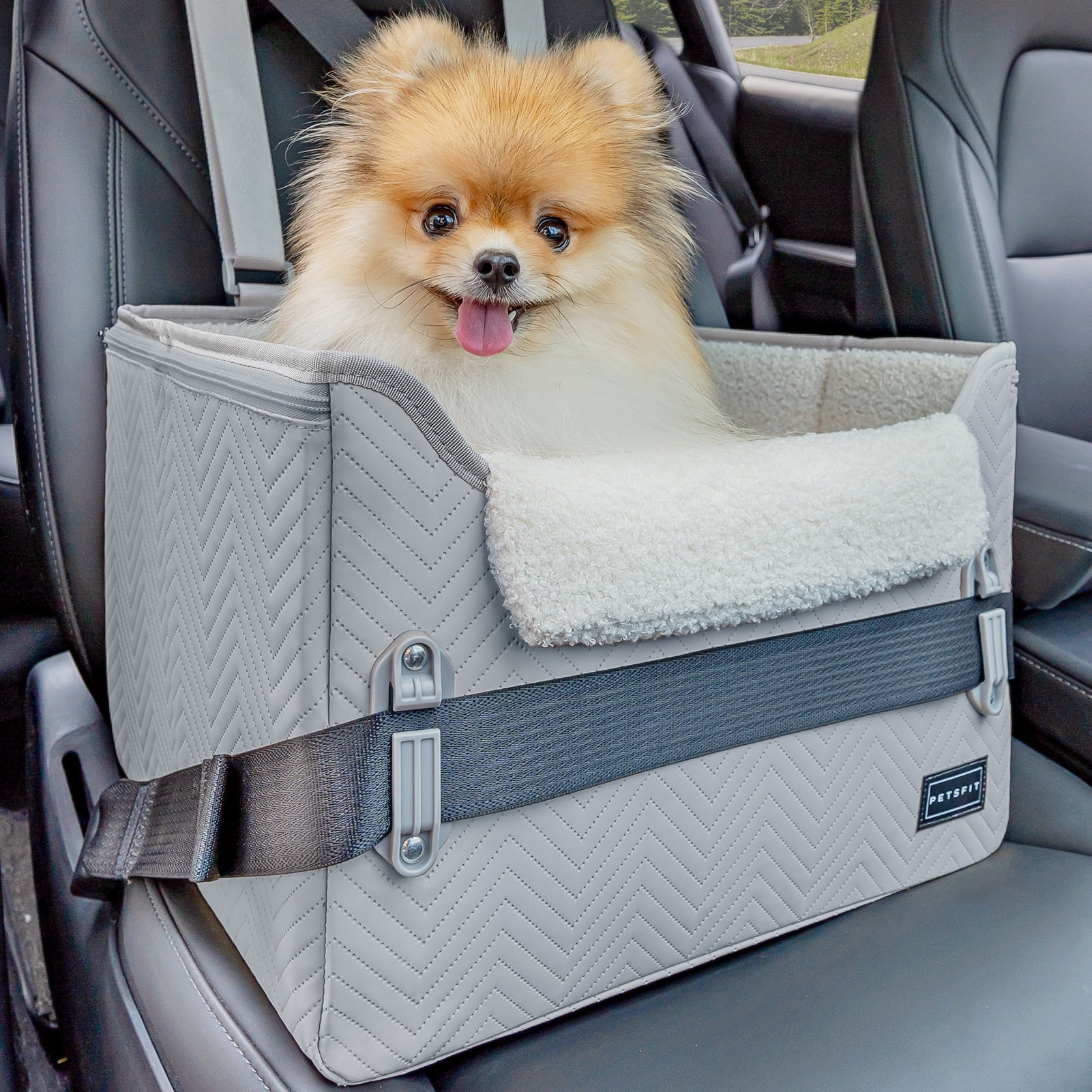 PETSFIT 16in Pet Booster Car Seat, Portable Dog Car Seats for Small ...