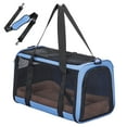 thumbnail image 1 of PETSFIT Airline Approved Pet Carrier, Upgraded Patented Car Buckle Soft Sided Cat Carrier, 4-Side Ventilation,Blue,15 lb Limit, 1 of 10