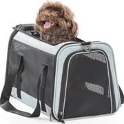 PETSFIT Cat Carrier Dog Carrier, Large Capacity Lightweight Soft-Sided Pet Carrier for Travel, with Adjustable Shoulder Strap, Auto Locking Zipper Head and Washable Fleece Pad
