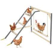 Petsfit Chicken Perch with Swing for Coop - Solid Wood & Rustproof Iron Roosting Bar for Poultry, Backyard Coops, Farms