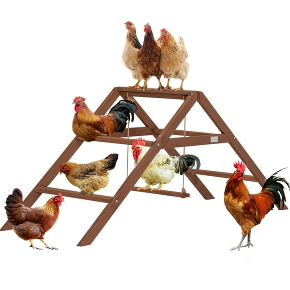 PETSFIT Chicken Roosting Bars for Coop Accessories, Chicken Perches with Swing are Perfect for 8-10 Chickens, Wooden Chicken Ladder for Pet's Healthy & Happy, Easy to Assemble&Clean