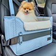 thumbnail image 1 of PETSFIT Dog Car Seat Medium Sized Dog, Stable Small Dog Car Seat for Car with Clip-On Leash, Fleece Liner Perfect for Small Pets Up to 25lbs (Blue), 1 of 9