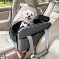 thumbnail image 1 of PETSFIT Multipurpose Center Console Dog Car Seat, Airline Approved Dog Car Carrier with Safety Tether and Pockets, Portable Cat Car Seat, Dog Car Seats for Small Dogs, Cats Up to 9 LBS (Deep Grey), 1 of 10