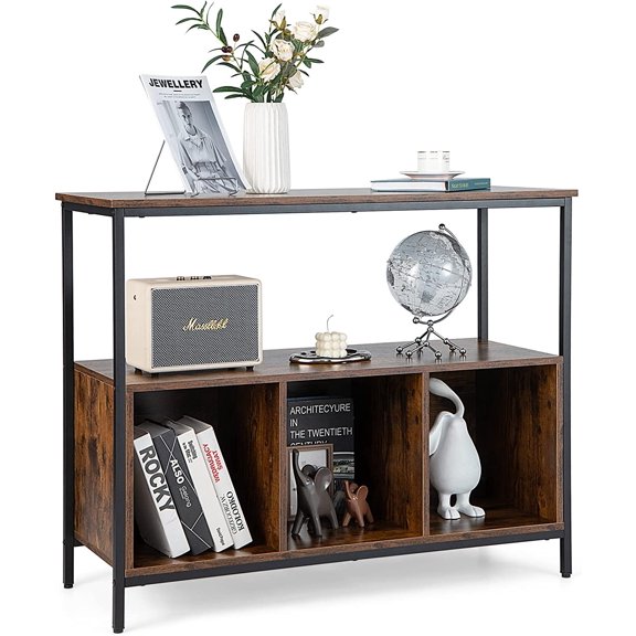 PETSITE Sideboard Buffet Table with Storage Cabinet & Shelves, Industrial Microwave Oven Stand, Coffee Bar Station, Stationary Kitchen Island Cart
