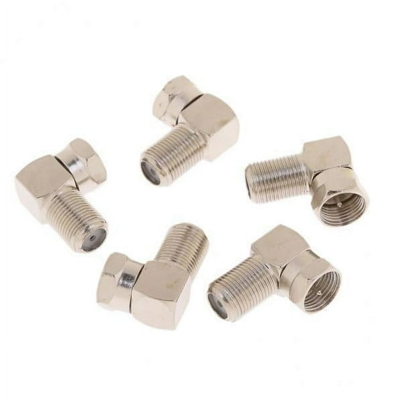 PETSOLA 3x5X 90 Degree Right Angle Gold F RG6 RG59 Coaxial Coax Connector Adapter
