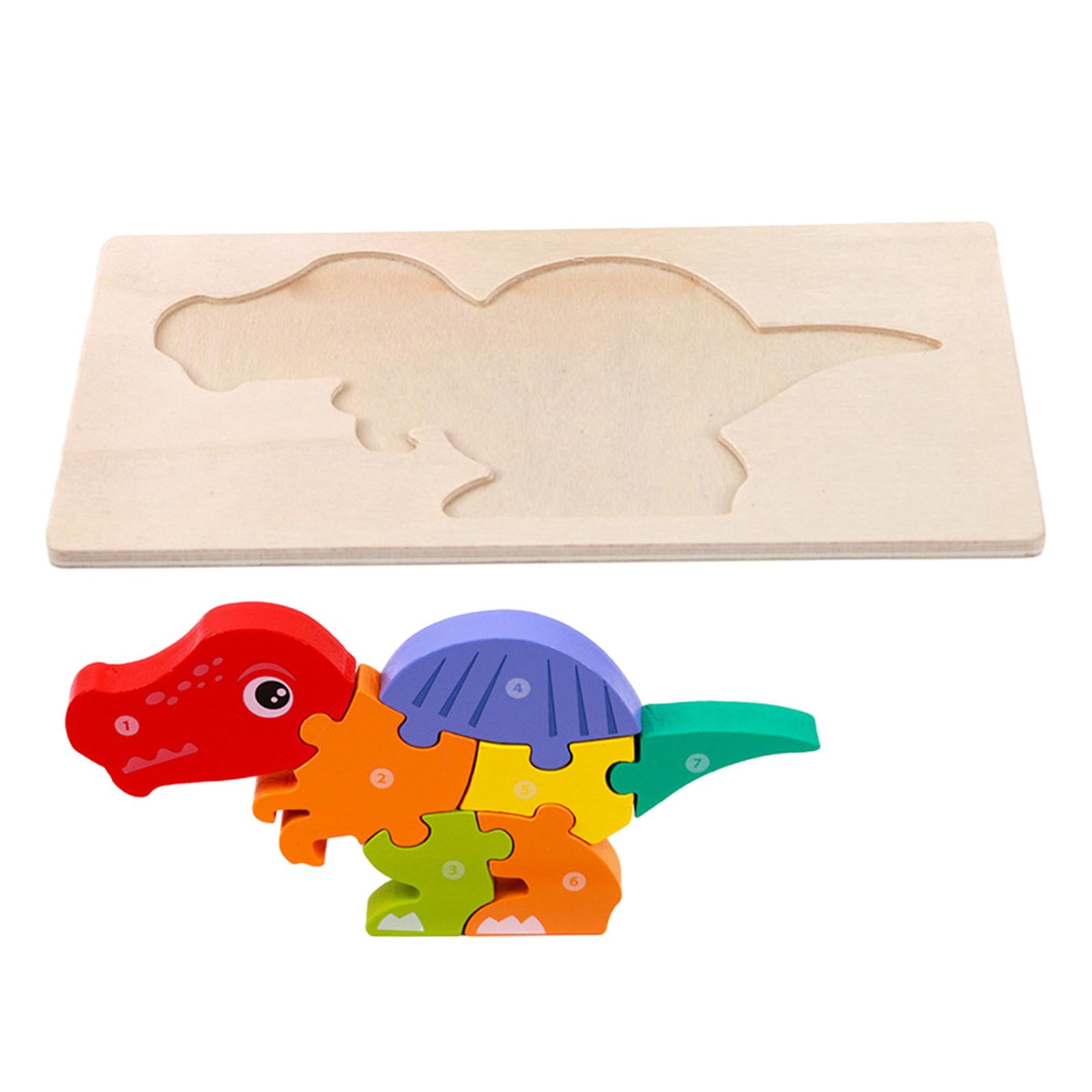 PETSOLA Dino Puzzles for Kids Shape Matching Game Learning Toy 3D ...