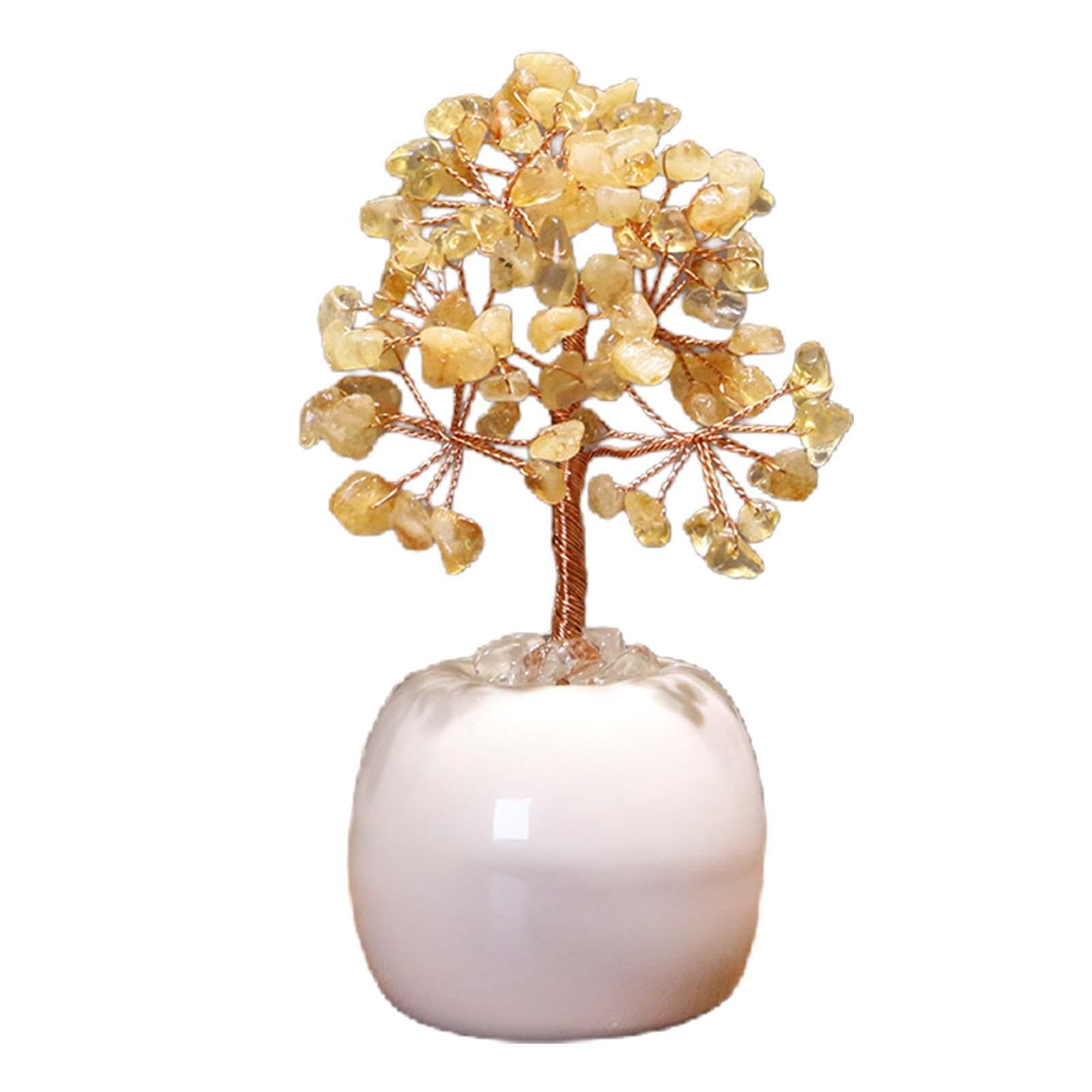 PETSOLA Feng Shui money tree, housewarming party, good luck for wedding, living room, Yellow