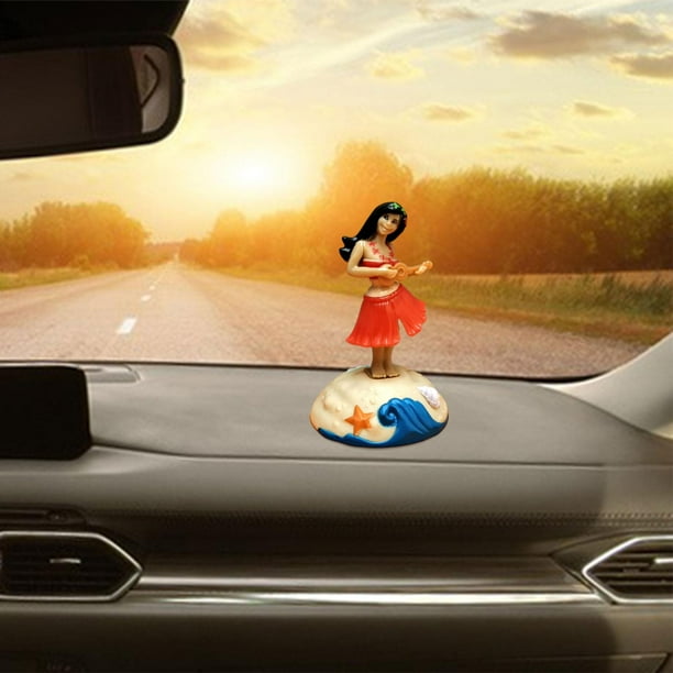 PETSOLA Hawaiian Girl Dashboard Bobbleheads Hawaiian Dancer Girl Solar Powered Figurines Car Dashboard Bobble Head Decoration for Car Walmart Business Supplies
