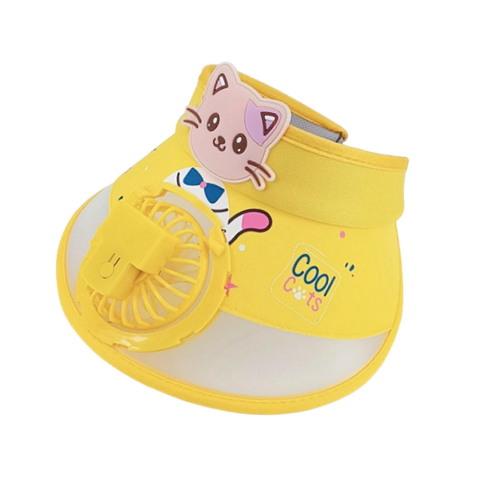 PETSOLA Kids Sun Visor Hat with Fan Cute Beach Hat for Child Boys