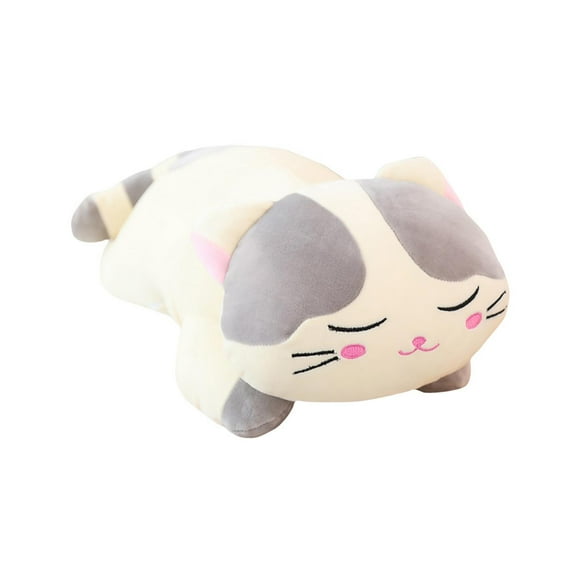 PETSOLA Plush Toy Stuffed Animals Cat Cat Stuffed Animal Toy Soft Plush Figure Toy Cuddly Cartoon Stuffed Animal Anime for Home Decor Gray