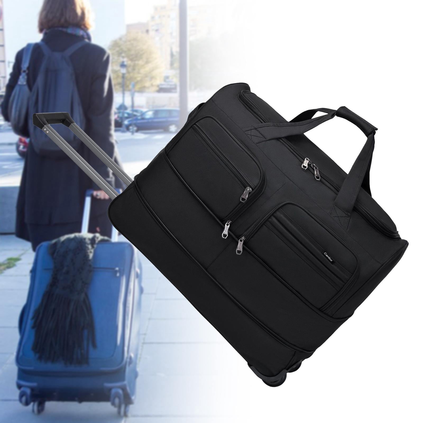 PETSOLA 22-Slot Chef Knife Roll – Portable Storage Carrier For Cooking Tools, Black Oxford Cloth - View #3