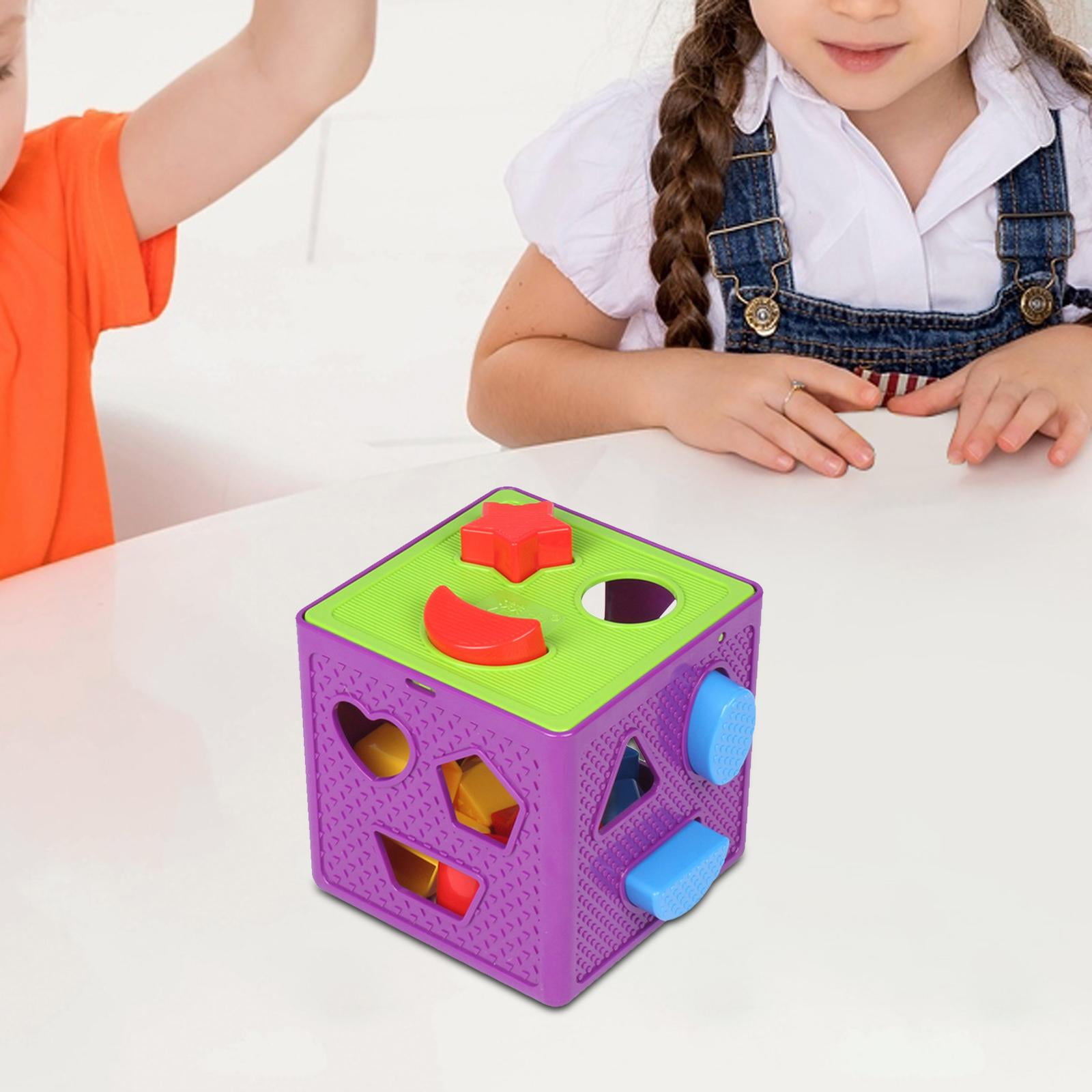 PETSOLA Shape Sorting Cube Toy Box Geometric Shape Cognition Box Baby