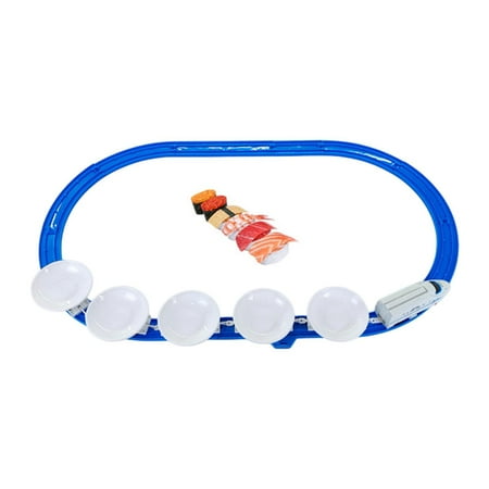 PETSOLA Sushi Train Set Rotating Table Food, Simulation Sushi Toy, Railway Electric Train Toy Rotary Sushi Machine Set for Boys Girl 1 Train Head