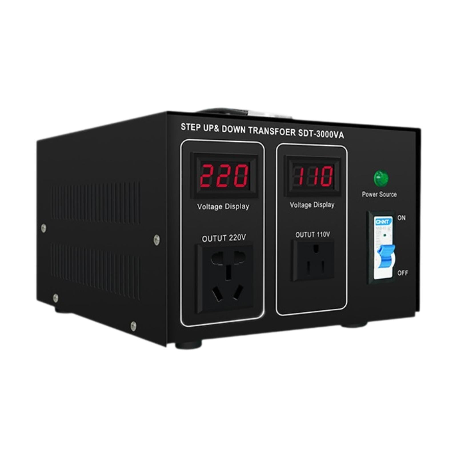 PETSOLA Voltage Converter US Adapter Accurate Heavy Duty Power Converter 21.5x26x15.5cm 3000VA