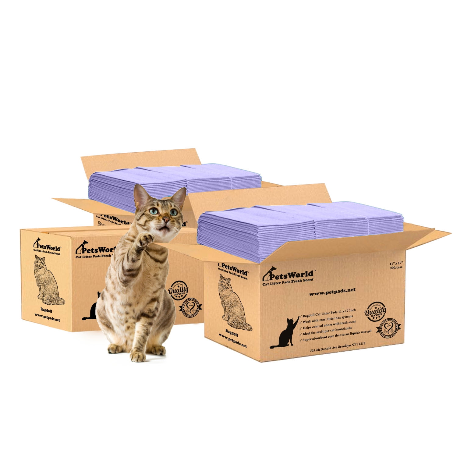 PETSWORLD Cat Pee Pad Litter Box Refills for the Tidy Cat Breeze Litter