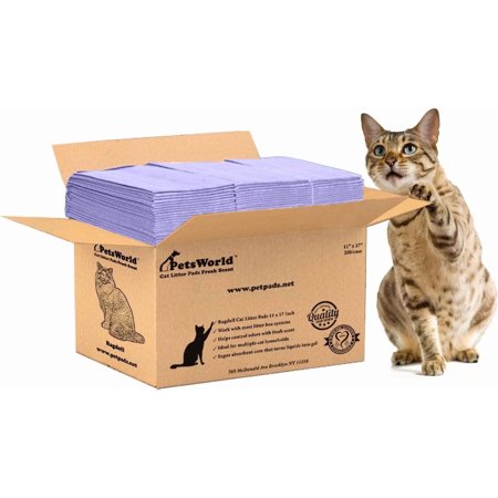 PetsWorld Universal Fit Cat Pad Refills for Litter Box, Fresh Scent, Odor Control, Pack of 200