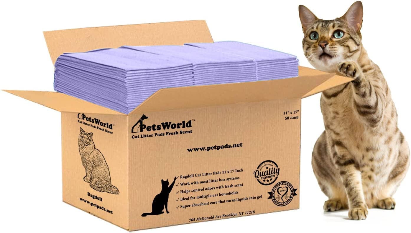 PETSWORLD Cat Pee Pad Litter Box Refills for the Tidy Cat Breeze Litter System, Fresh Scent