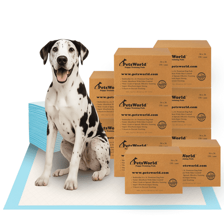 PETSWORLD Giant Potty Pads for Dogs, 36" x 36", 1500 Count, 5 Layer Disposable Pads