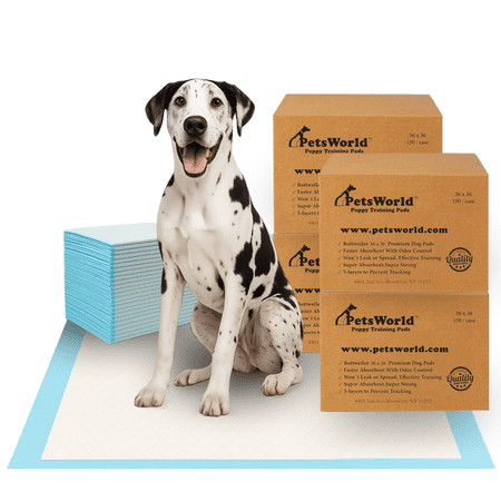 PETSWORLD Giant Potty Pads for Dogs, 36" x 36", 600 Count, 5 Layer Disposable Pads
