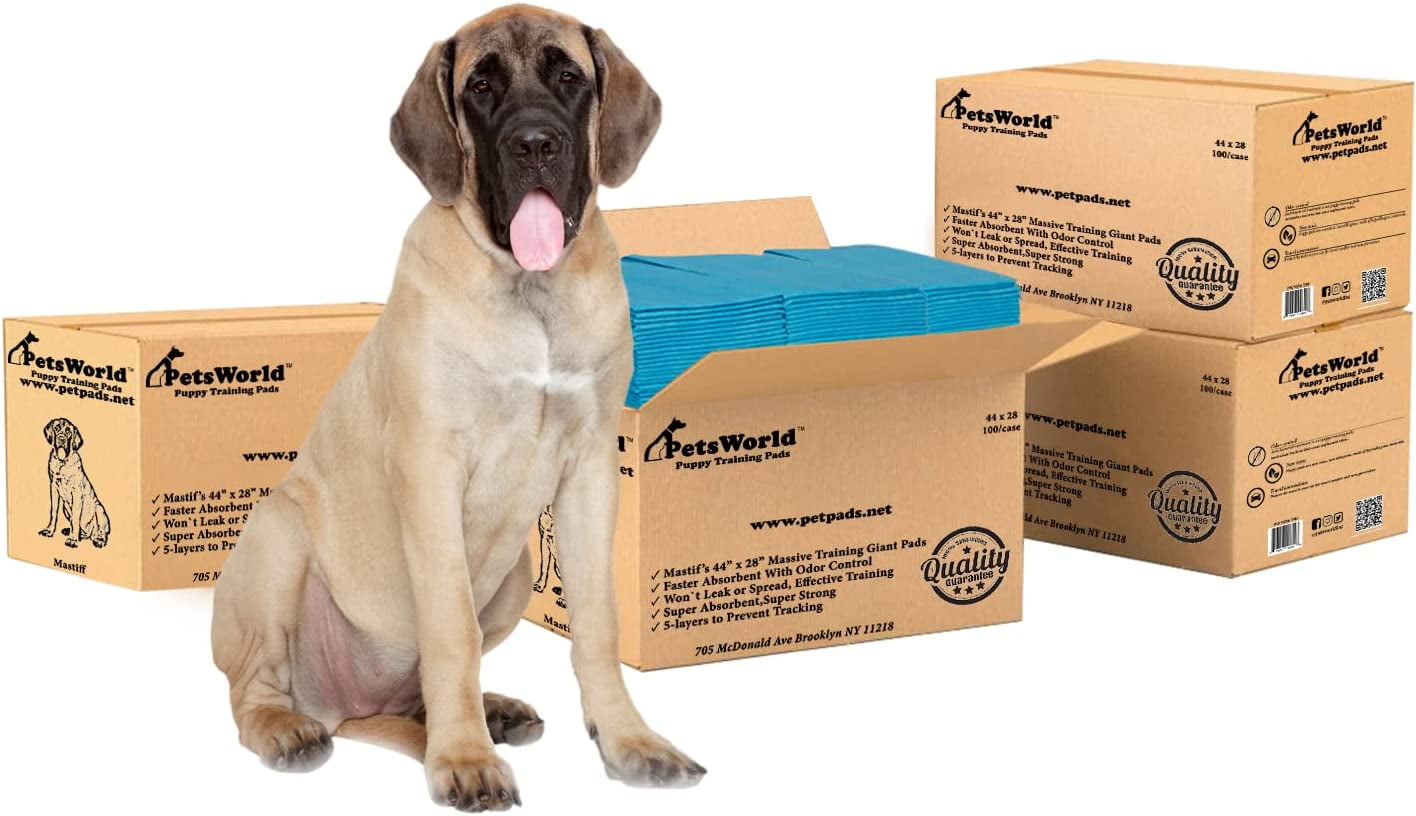 PETSWORLD Mastiff's Massive Dog Training/Potty Pads, 28x44 inch, 400 Ct
