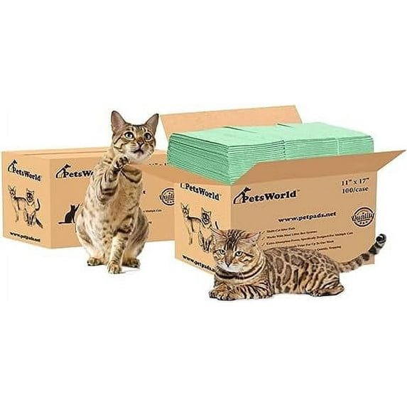 PetsWorld Universal Fit Multi-Cat Pad Refills for Litter Box, Fresh Scented, Ultra-Absorbent, Odor Control, Pack of 200