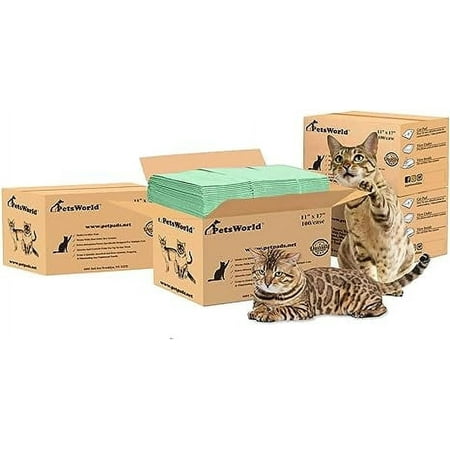 PetsWorld Universal Fit Multi-Cat Pad Refills for Litter Box, Fresh Scented, Ultra-Absorbent, Odor Control, Pack of 400