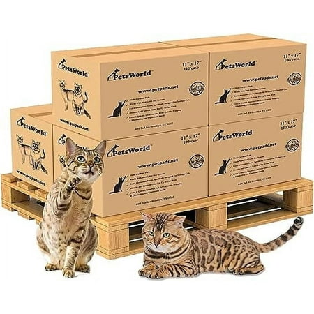 PetsWorld Universal Fit Multi-Cat Pad Refills for Litter Box,Ultra-Absorbent, Quick Dry - (600 Count, Unscented)