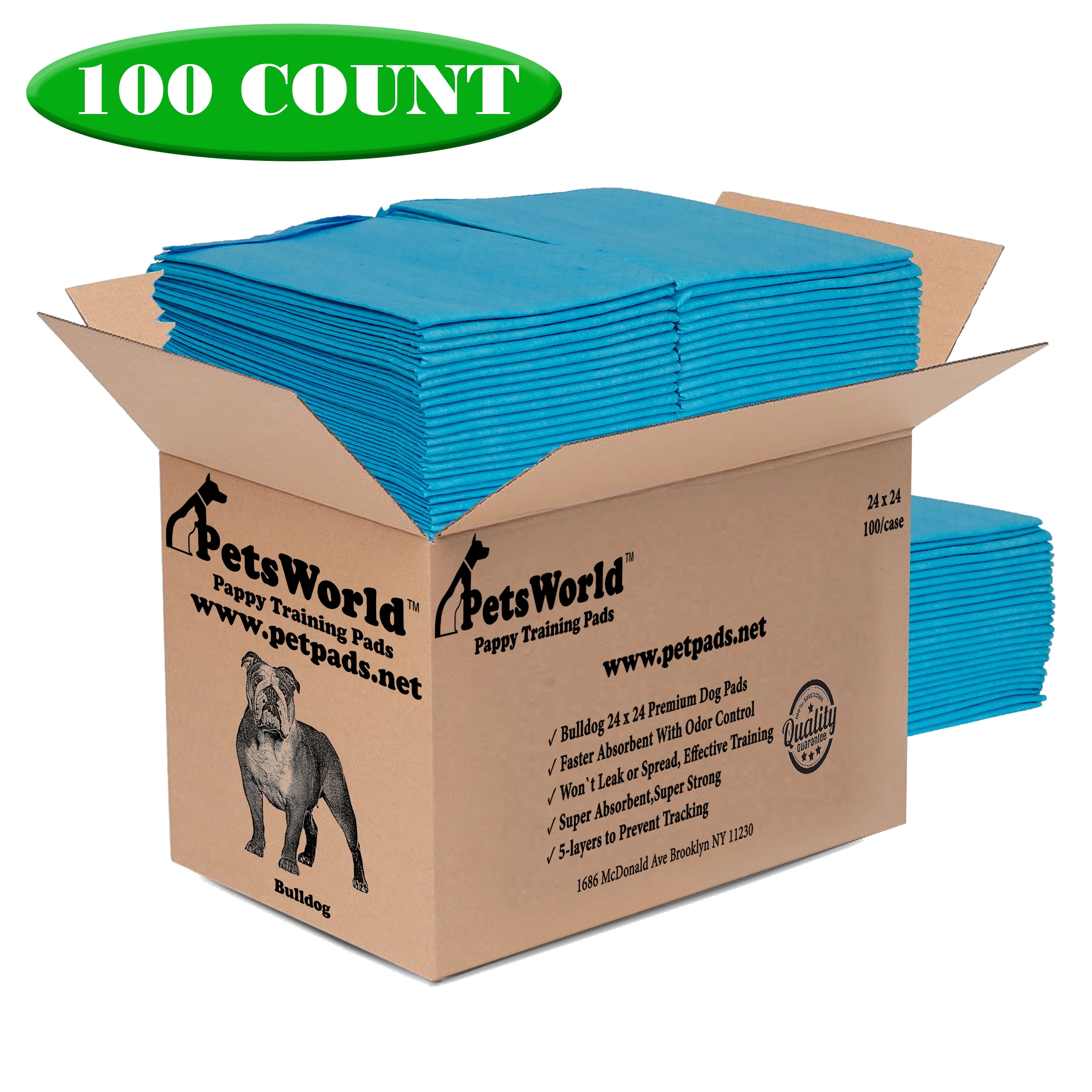 PETSWORLD Super Absorbent Dog Pee Pads and Puppy Training Potty Pads by