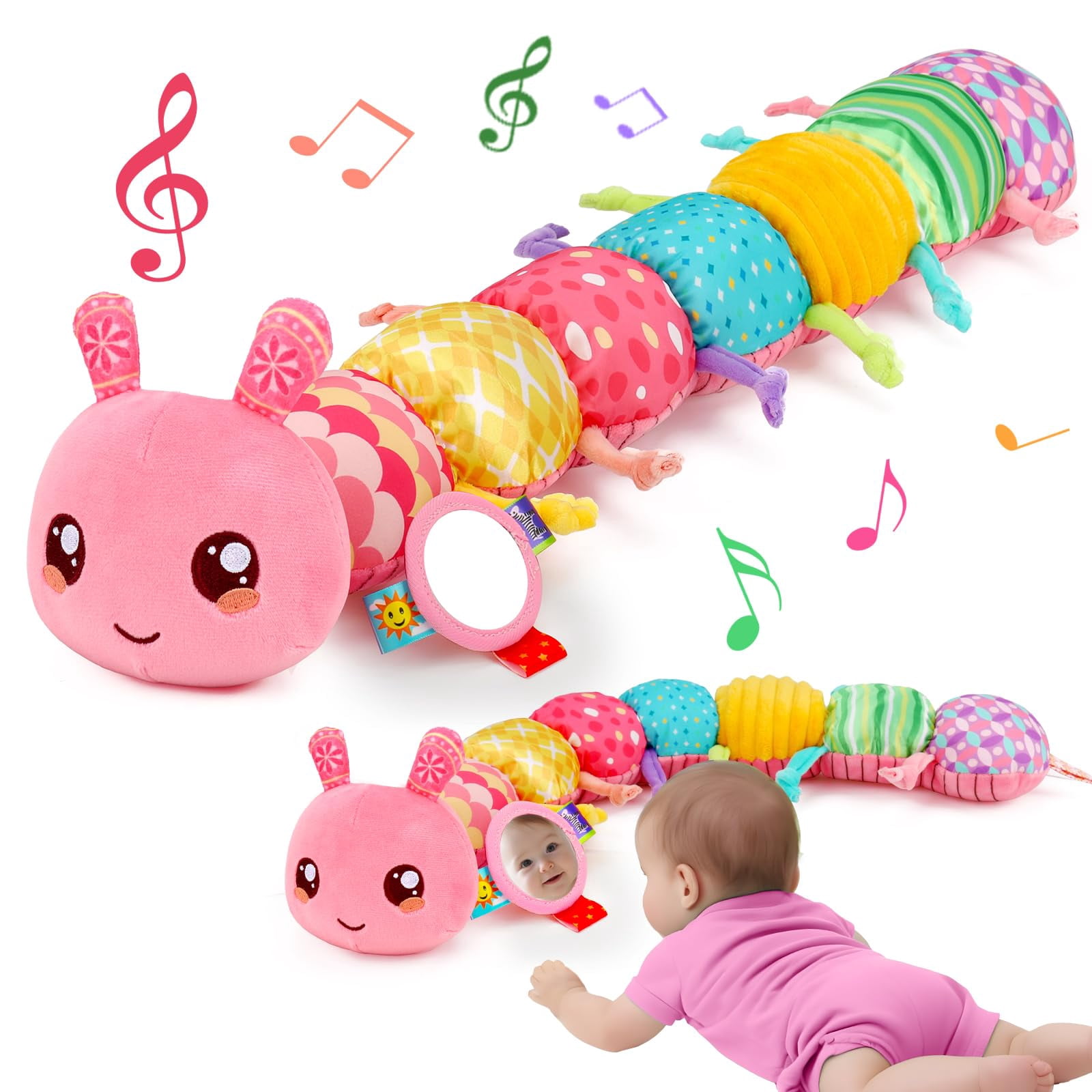 PETT Baby Girls Toys 0-6 Month Music Animal Stuffed Caterpillar Toy