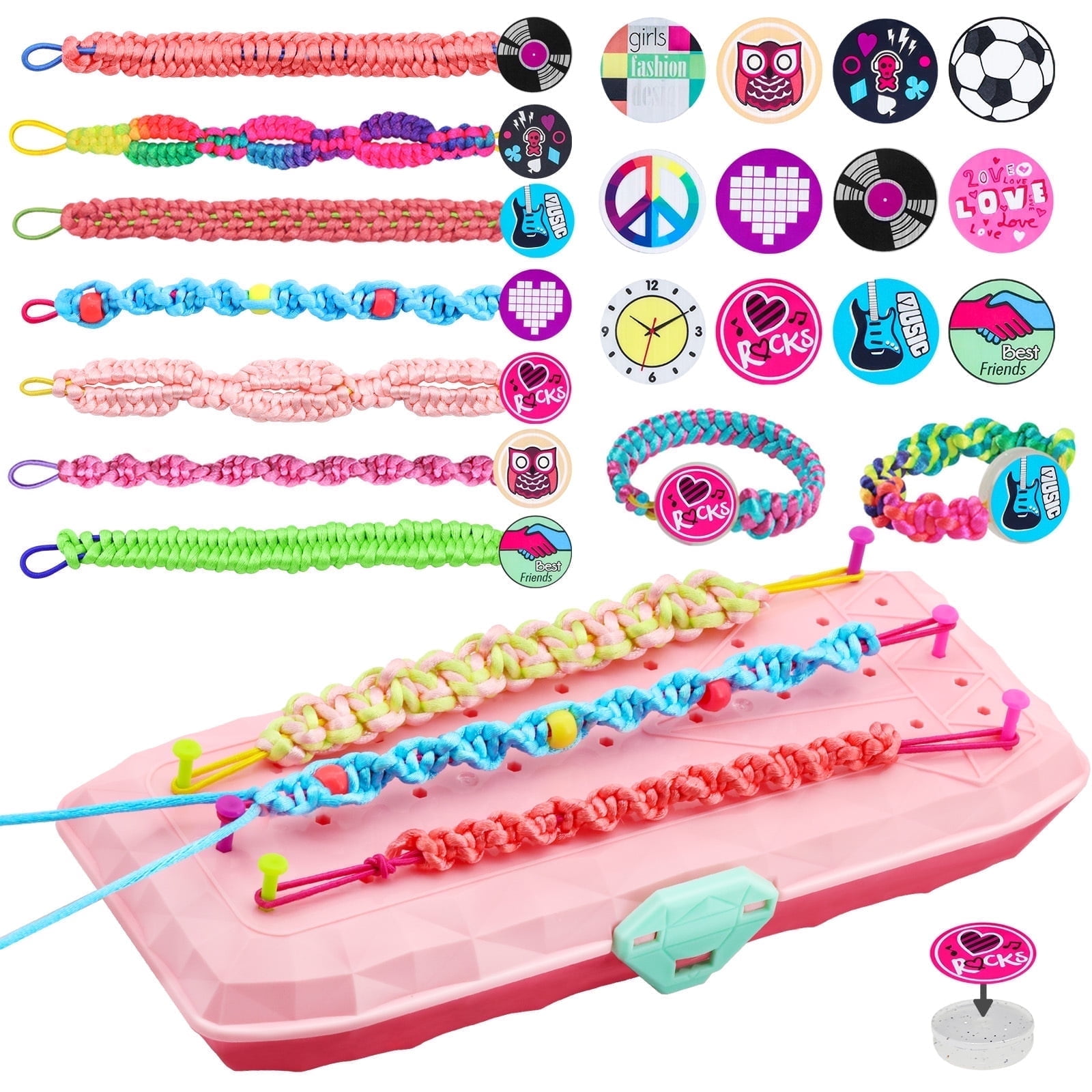 PETTEENMATE Friendship Bracelet Making Kit for Girls, DIY Craft Kits Toys for Girls 6-10 Year Old, Arts and Crafts for Kids Ages 6-12