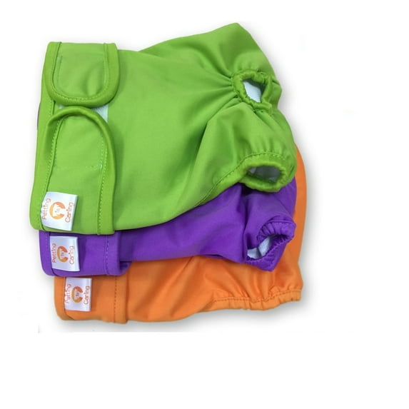 PETTING IS CARING Dog Washable Diapers & Reusable Female Dog Diapers Materials Durable Machine Washable 3 Pack Set Size