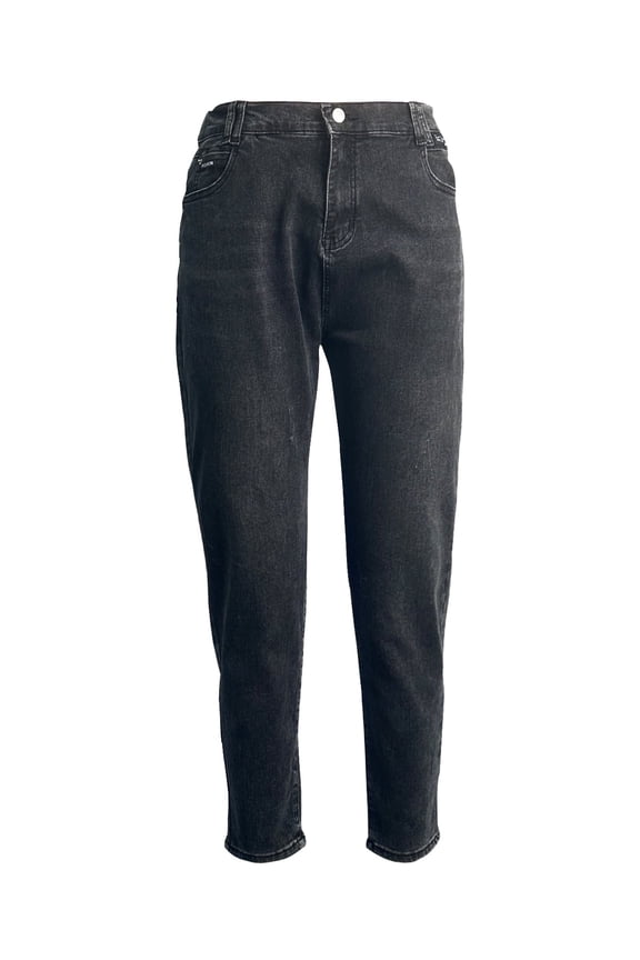 Women's Trousers High Waisted Stretchy Denim Pants With Pockets Black