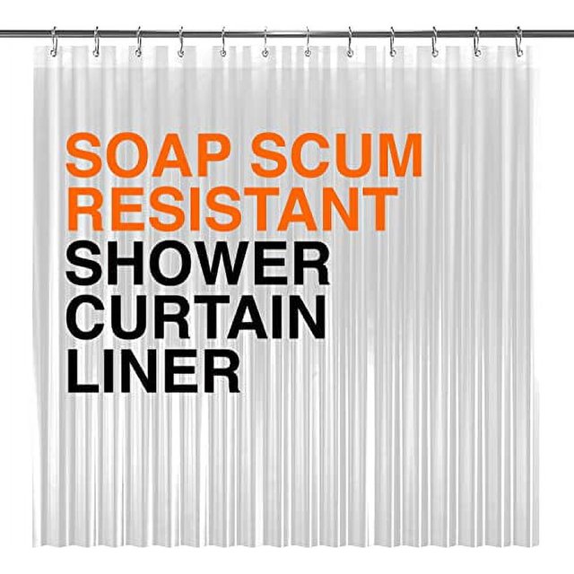 PEVA 10Gauge Shower Curtain Liner, 72” W x 84” H Clear, 10G Extra