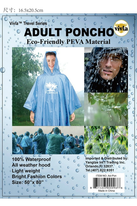 PEVA ADULT PONCHO