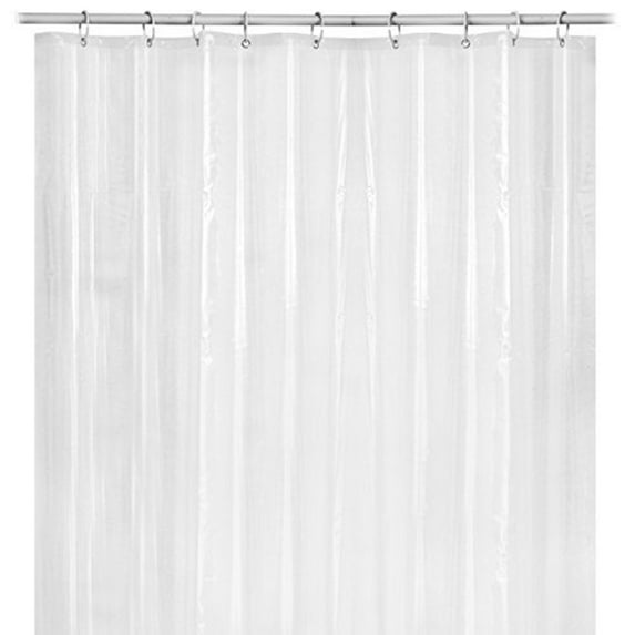 PEVA Bathroom Shower Stall Curtain Liner, Clear Shower Curtain with Heavy Magnets 12 Hooks 180x200cm, Waterproof, Mold & Mildew-Resistant