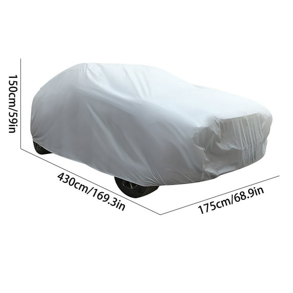 PEVA Mid-Size Car Cover - 430x175x150cm Lightweight Vehicle Protection for Sedans and Hatchbacks
