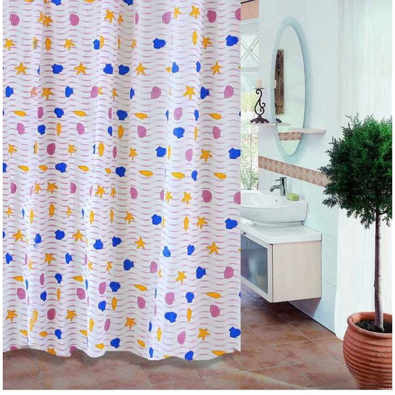 PEVA Shower Curtain Liner, Waterproof, Distribution Matching Hooks, Standard Size 71 Inches by 79 Inches