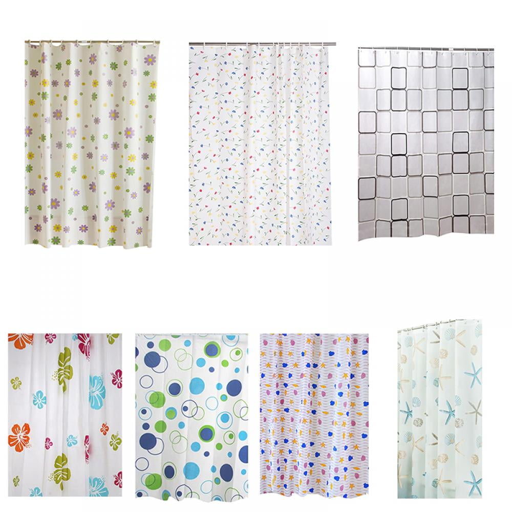 PEVA Shower Curtain Liner Waterproof Mildew Resistant with 12 Hooks for Bathroom Showers,71*79 Inches