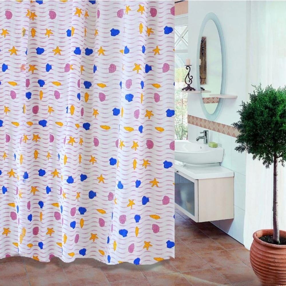 PEVA Shower Curtain Liner Waterproof Mildew Resistant with 12 Hooks for Bathroom Showers,71*79 Inches