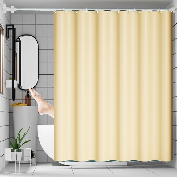 PEVA Waterproof Shower Curtain for Bathroom, Printed Fabric Shower Liner with Hooks, 70x72 Inch Curtain for Tub or Stall