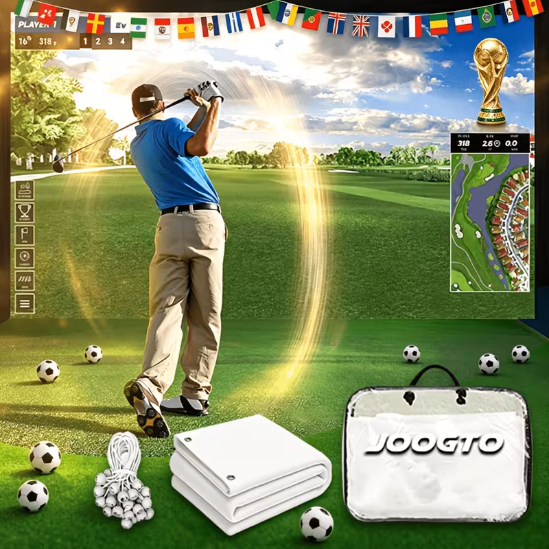 PEVXOU 6.6FT Golf Simulator Impact Screen Indoor Outdoor High Density Polyethylene Durable Practice Net Easy Setup Installation